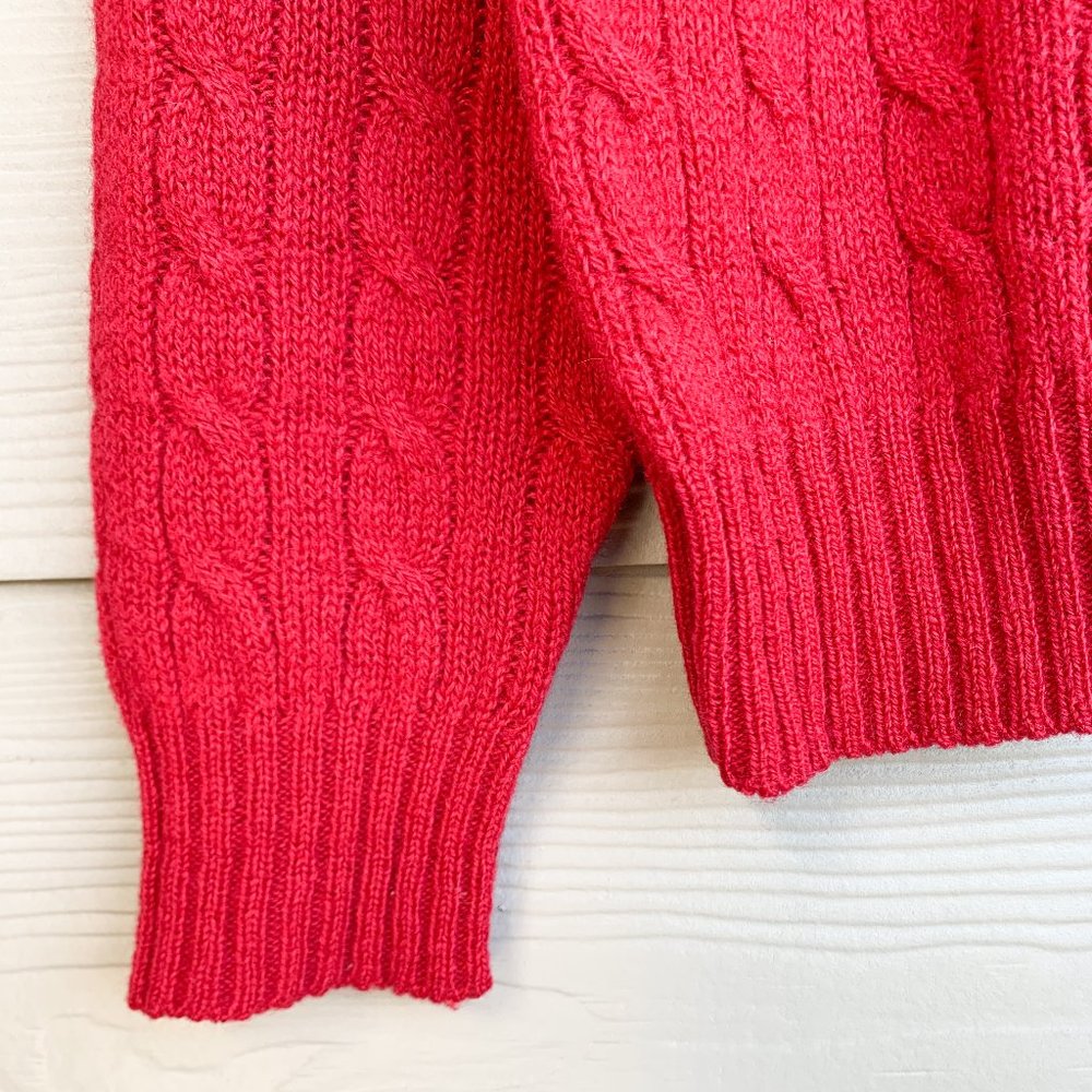 Rare Vintage Scottish Shetland Wool Sweater, Red L - Picture 4 of 7